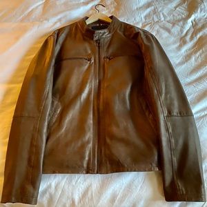 Men’s Brown leather Moto leather jacket